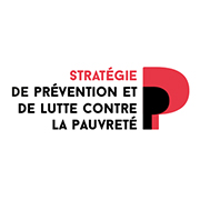 Logo de la stratégie de prévention et de lutte contre la pauvreté, avec un "P" stylisé.